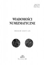 Wiadomości Numizmatyczne Rok LIII,2009- zeszyt 1(187)